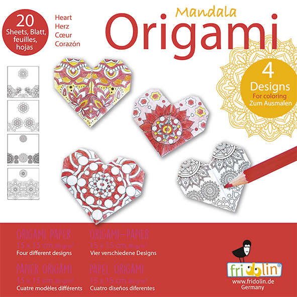 [ ] ٶ ÷ Ʈ Mandala Coloring Origami, heart