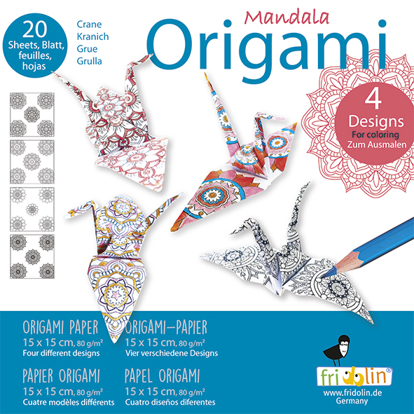 [ ] ٶ ÷  Mandala Coloring Origami, crane